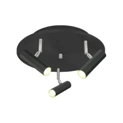 Kattospotti Aneta Lighting Artic 3-osainen pyöreä musta/teräs
