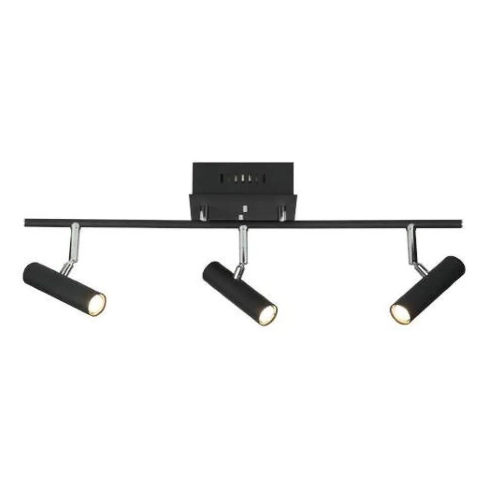 Kattospotti Aneta Lighting Artic 3-osainen suora musta/teräs