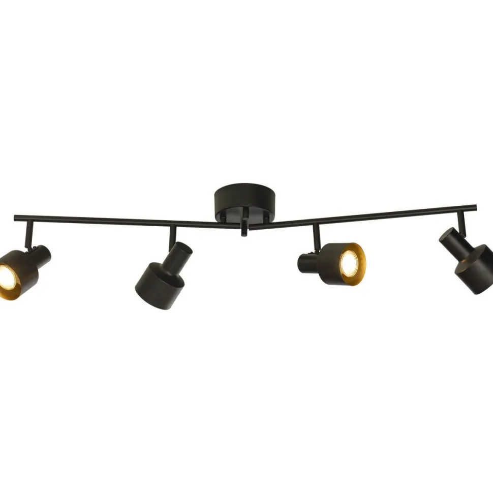 Kattospotti Aneta Lighting Ferdinand 4-osainen, musta
