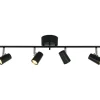 Kattospotti Aneta Lighting Pilot, 4-osainen, musta