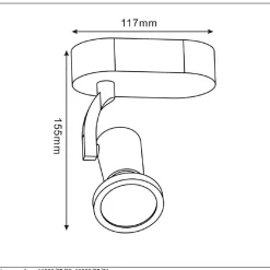 Kattospotti Lucide Jaster 117x50mm 5W valkoinen