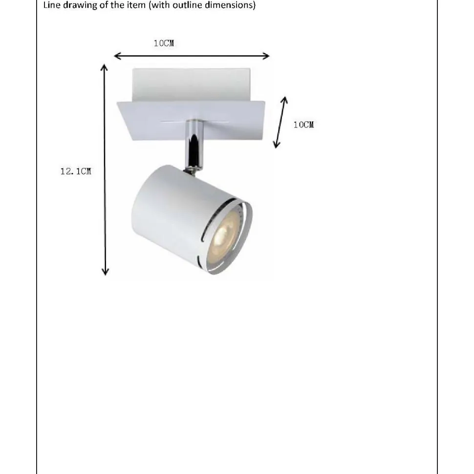 Kattospotti Lucide Rilou 100x100mm 5W himmennettävä valkoinen