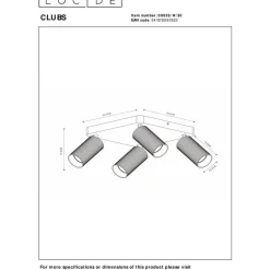 Kattospottivalaisin Lucide Clubs, 4xGU10, valkoinen