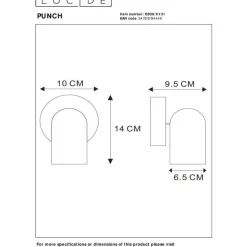Kattospottivalaisin Lucide Punch, 1xGU10, valkoinen
