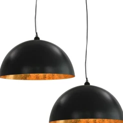 Kattovalaisimet 2kpl musta & kulta puolipallomainen 50cm e27