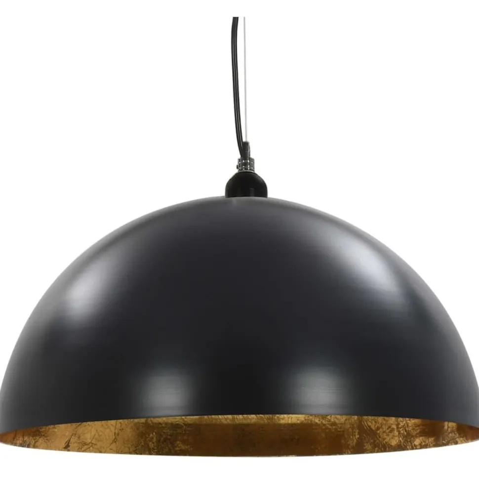 Kattovalaisimet 2kpl musta & kulta puolipallomainen 50cm e27