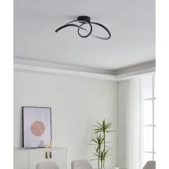 Kattovalaisin Eglo Calarossa-z LED RGB CCT musta/valkoinen
