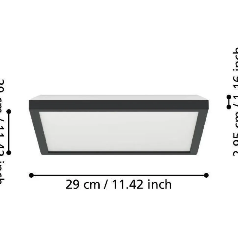 Kattovalaisin Eglo Rovito LED CCT 39x39cm IP44 valkoinen