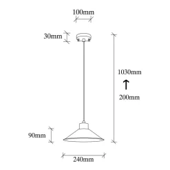 Kattovalaisin Linento Lighting GMN-00007, Ø24cm, musta