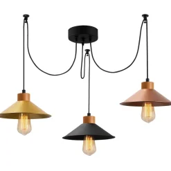 Kattovalaisin Linento Lighting Manavgat 3-osainen kulta/kupari/musta