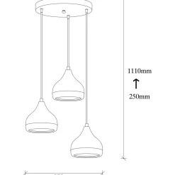 Kattovalaisin Linento Lighting Mint 3-osainen Ø37 cm musta/kupari