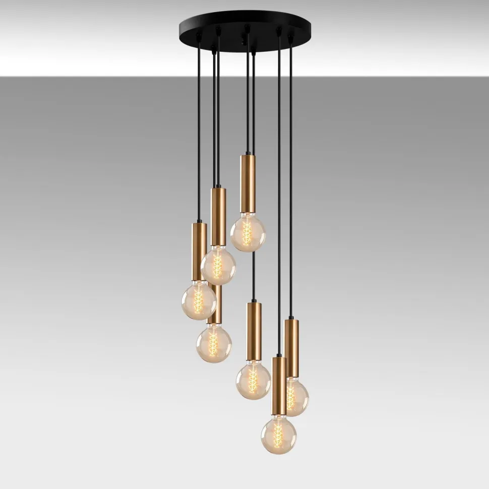 Kattovalaisin Linento Lighting Tempo 7-osainen messinki/musta