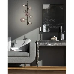 Kattovalaisin Aneta Lighting Molekyl 7-osainen musta/savunharmaa