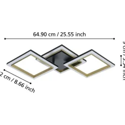 Kattovalaisin Eglo Calliera LED 59.5x31cm musta/messinki