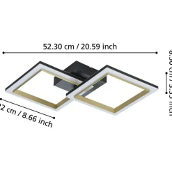 Kattovalaisin Eglo Calliera LED 52.5x31cm musta/messinki