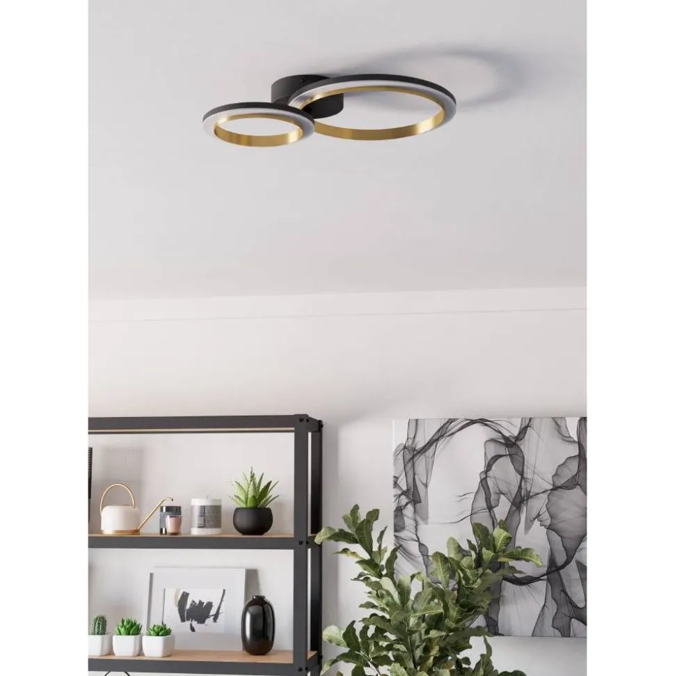 Kattovalaisin Eglo Calliera LED 42x30cm musta/messinki