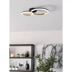 Kattovalaisin Eglo Calliera LED 42x30cm musta/messinki