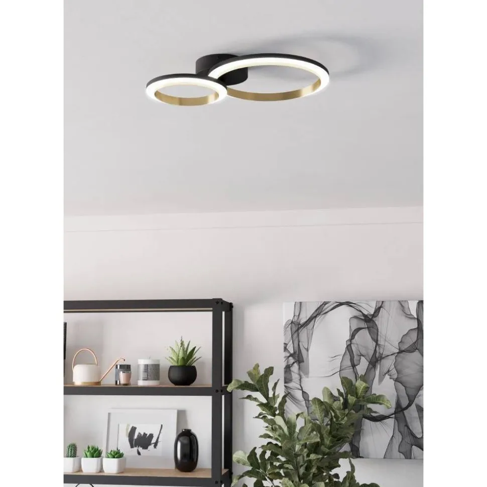 Kattovalaisin Eglo Calliera LED 42x30cm musta/messinki