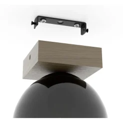 Kattovalaisin Eglo Filago, Ø14.5cm, E27, 40W, IP20, harmaa savulasi/puu