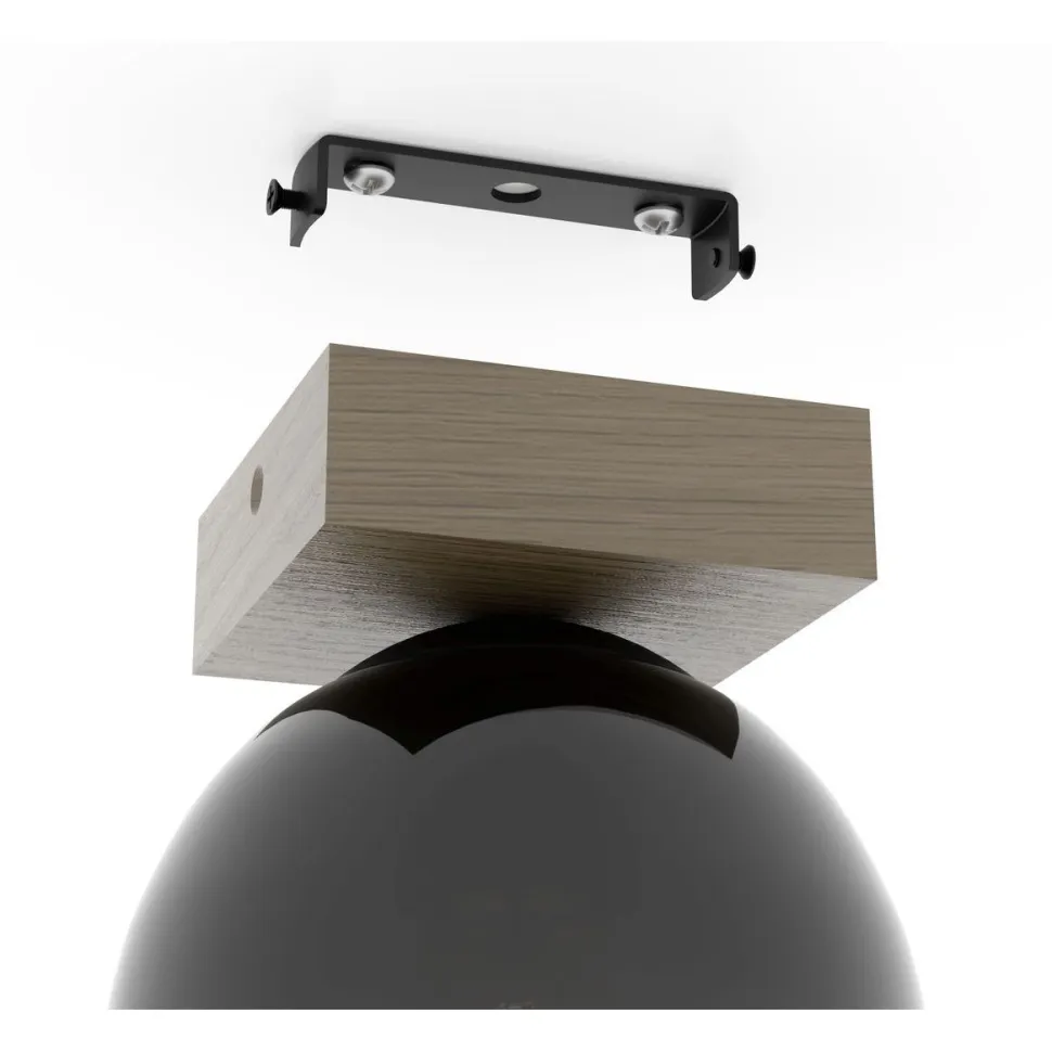 Kattovalaisin Eglo Filago, Ø14.5cm, E27, 40W, IP20, harmaa savulasi/puu