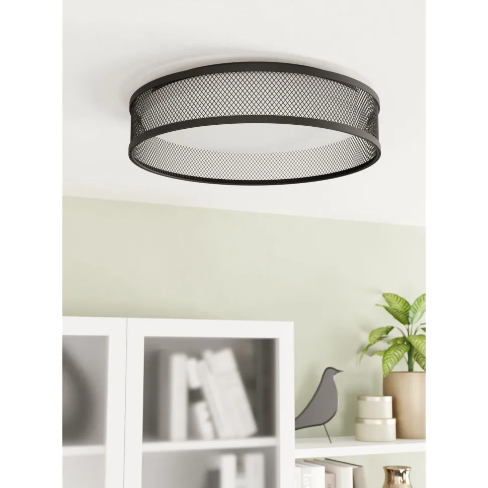 Kattovalaisin Eglo Luppineria, Ø38.5cm, LED, 20W, IP20, musta