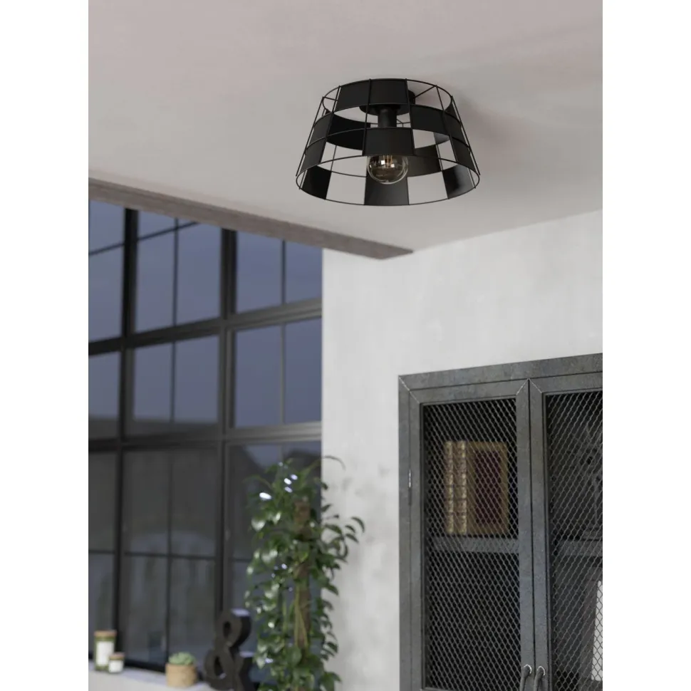 Kattovalaisin Eglo Pontefract, E27, 40W, IP20, musta
