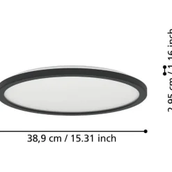 Kattovalaisin Eglo Rovito-R LED CCT Ø39cm IP44 musta