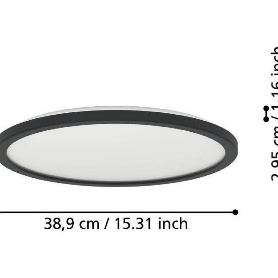 Kattovalaisin Eglo Rovito-R LED CCT Ø39cm IP44 musta