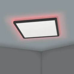 Kattovalaisin Eglo Rovito-z LED RGB CCT 29x29cm IP44 musta