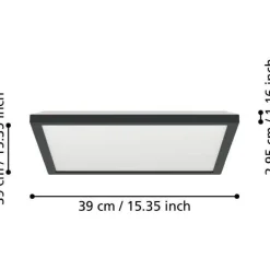 Kattovalaisin Eglo Rovito-z LED RGB CCT 29x29cm IP44 musta