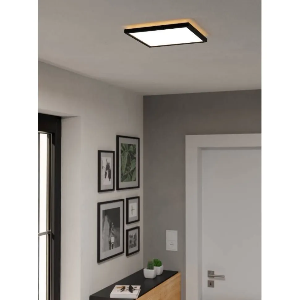 Kattovalaisin Eglo Rovito-z LED RGB CCT 29x29cm IP44 musta