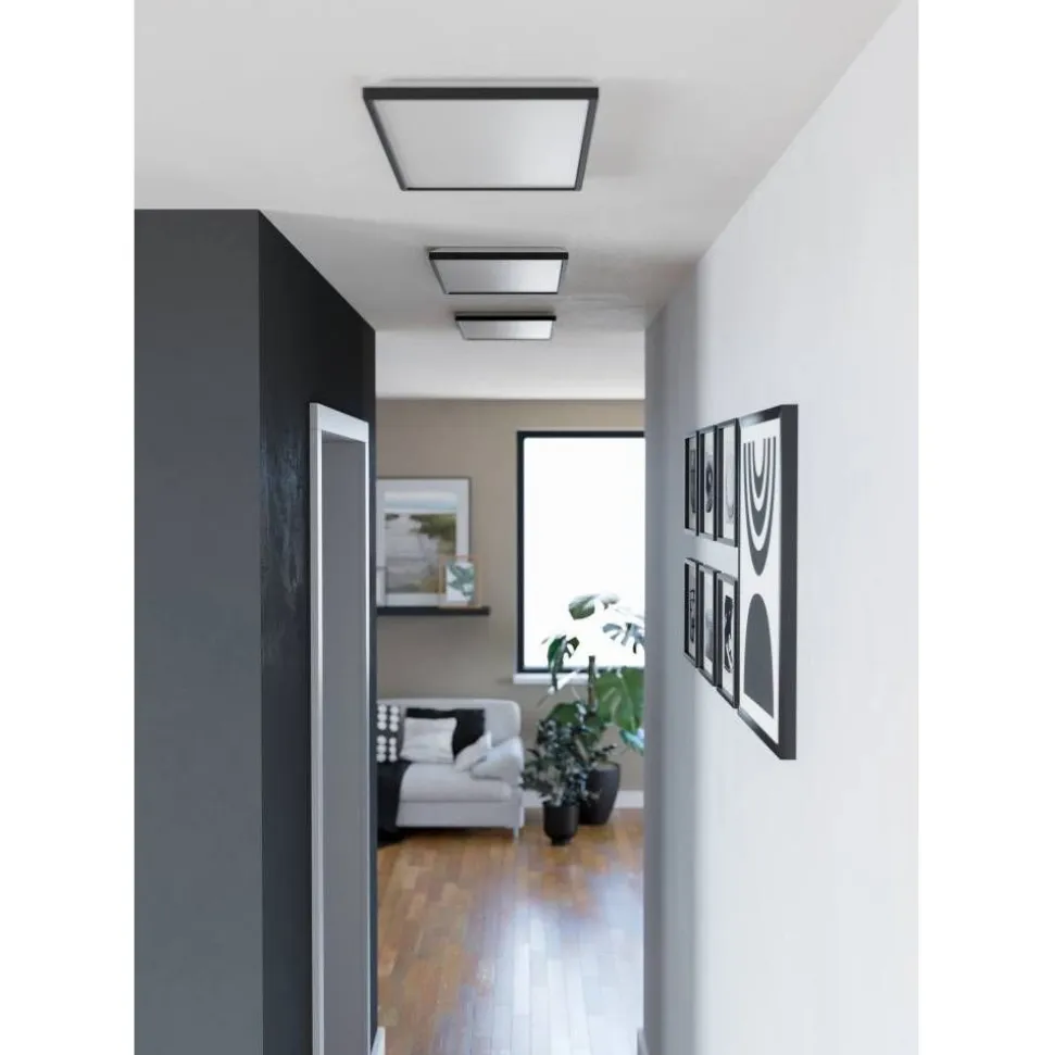 Kattovalaisin Eglo Rovito-z LED RGB CCT 29x29cm IP44 musta