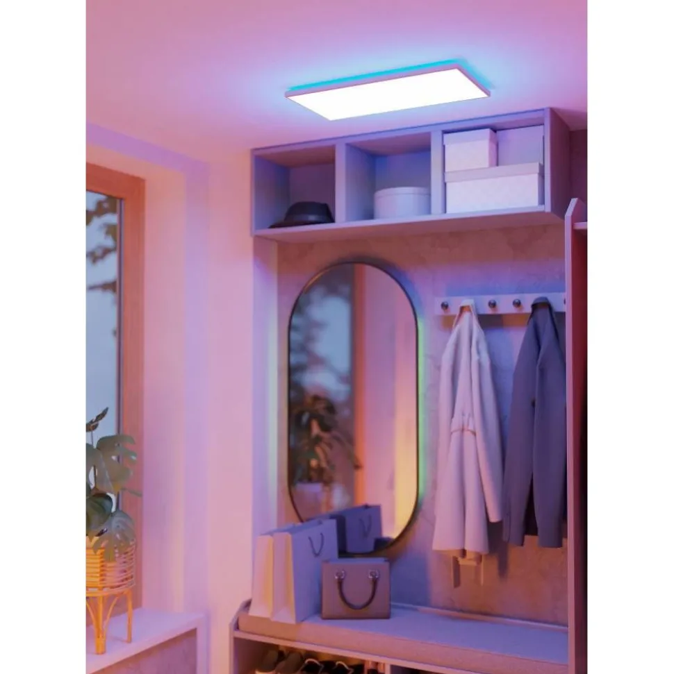 Kattovalaisin Eglo Rovito-z LED RGB CCT 29x29cm IP44 musta