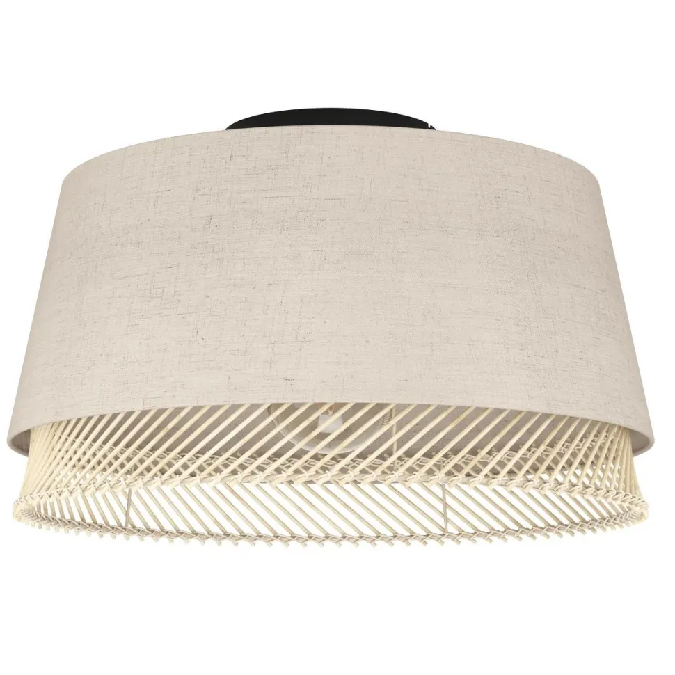 Kattovalaisin Eglo Tabley, Ø38cm, E27, 40W, IP20, pellava/puu