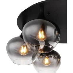 Kattovalaisin Globo Maxy 65cm, 6xE27, musta/savu