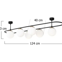 Kattovalaisin Linento Lighting Abakus 6-osainen musta