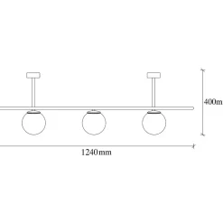 Kattovalaisin Linento Lighting Abakus 4-osainen musta