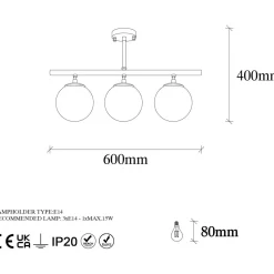 Kattovalaisin Linento Lighting Atmaca 3-osainen messinki