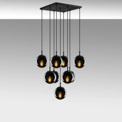 Kattovalaisin Linento Lighting Efe 9-osainen musta