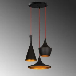 Kattovalaisin Linento Lighting Elmas 3-osainen pyöreä musta