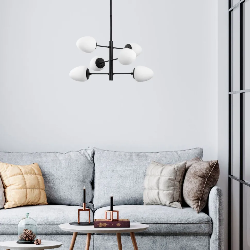 Kattovalaisin Linento Lighting Evita 6-osainen musta