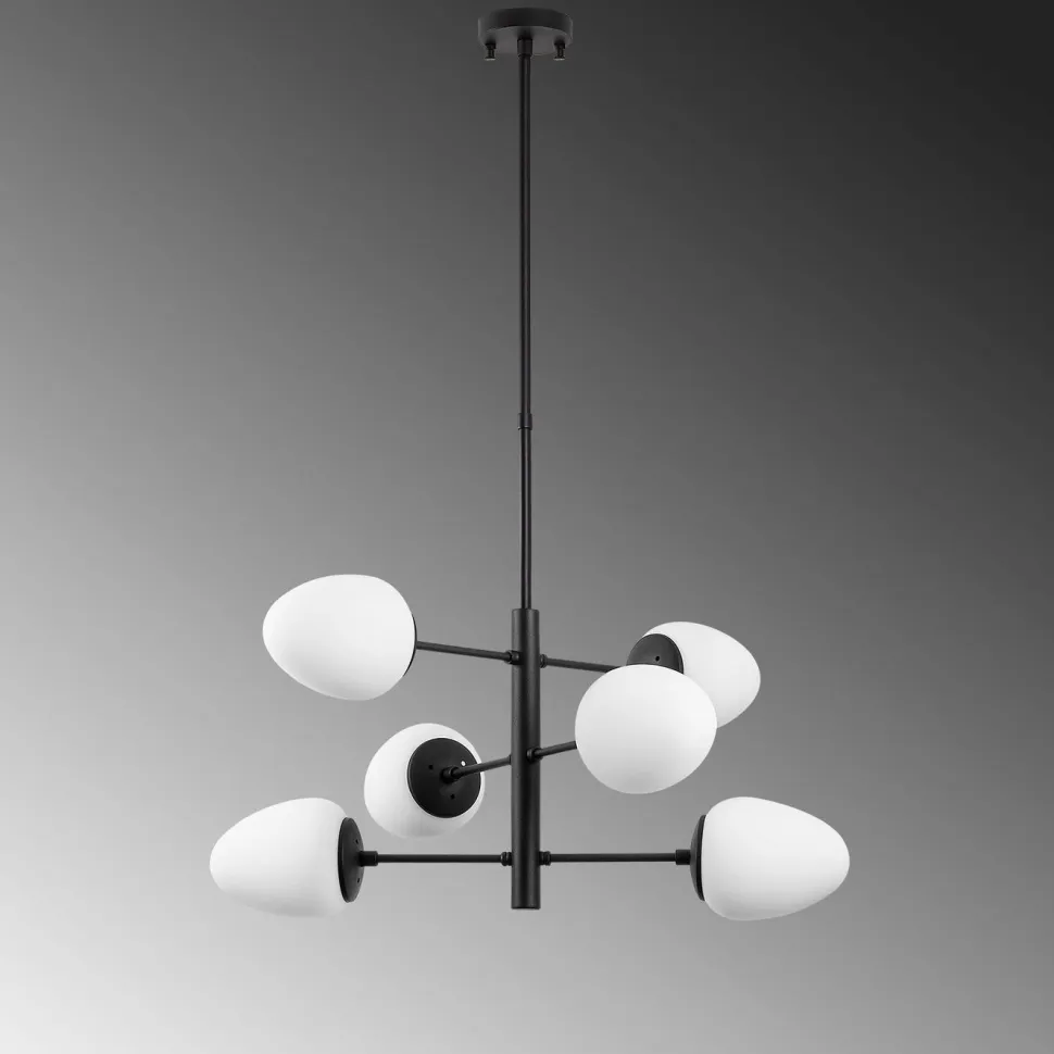 Kattovalaisin Linento Lighting Evita 6-osainen musta