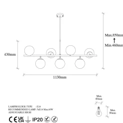 Kattovalaisin Linento Lighting Fazli 7-osainen säädettävä eri värejä