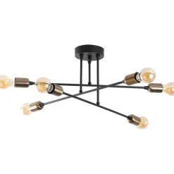 Kattovalaisin Linento Lighting Fleur 6-osainen musta/pronssi