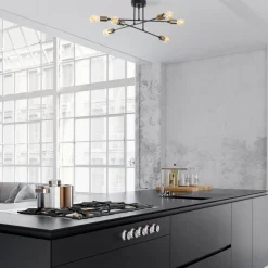 Kattovalaisin Linento Lighting Fleur 6-osainen musta/pronssi