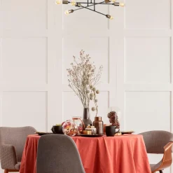 Kattovalaisin Linento Lighting Fleur 6-osainen musta/pronssi