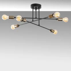 Kattovalaisin Linento Lighting Fleur 6-osainen musta/pronssi