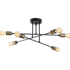 Kattovalaisin Linento Lighting Fleur 6-osainen musta/pronssi