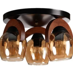 Kattovalaisin Linento Lighting Helena 3-osainen hunaja/saksanpähkinä/musta