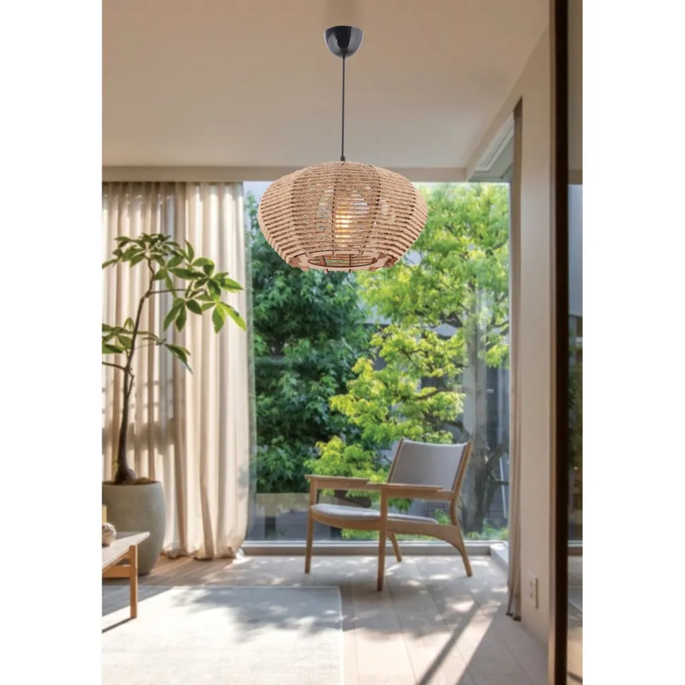 Kattovalaisin Linento Lighting Jute Ellipse, kermanvalkoinen